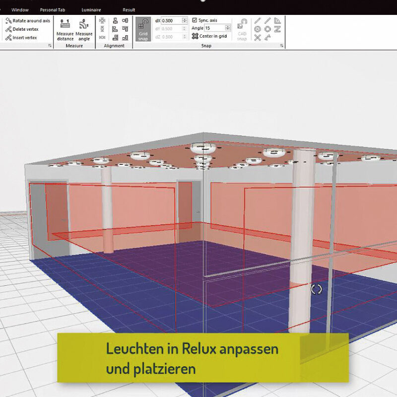 Integrierte Relux-Lichtplanung mit BUILDing360